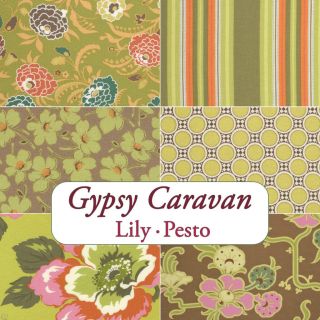 Amy Butler Gypsy Caravan Lily 6 Fat Quarters Pesto Green Westminster 