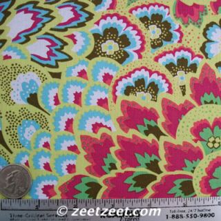 Amy Butler Soul Blossoms Peacock Feathers Pear Fabric