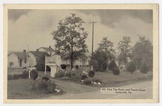 1940 Amissville VA MT View Tea Room Tourist Court Warrenton Postcard 
