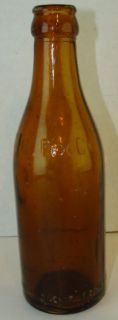 1920s T C Fox Co Knoxville Tenn Amber Straight Side Root Soda Bottle 