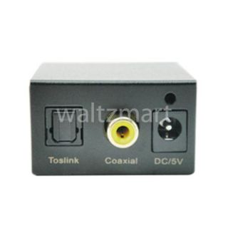 Analog RCA Aux to Digital Optical Coax Coaxial Toslink Audio Converter 