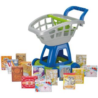 American Plastic Toys 15 Piece Deluxe Shopping Cart with Play Food 