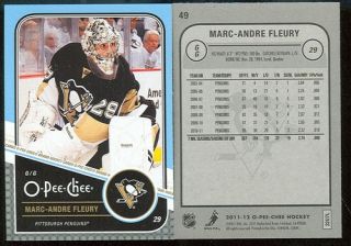 Pittsburgh Penguins Sorel Quebec Marc Andre Fleury Card