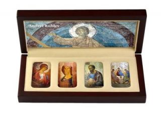 Niue 2012 2$ Andrei Rublev 4 x 1 oz Silver Coin Icon Set with Convex 