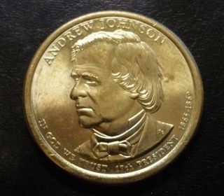 Andrew Johnson 2011D Gold Dollar Clad Coin 17th President Free 