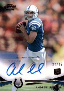 ANDREW LUCK 2012 TOPPS PRIME #1 ROOKIE AUTOGRAPH AUTO RC GOLD #27/75 