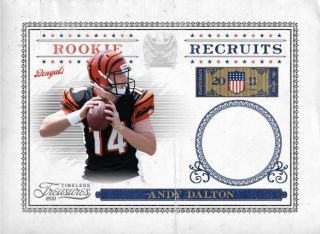 2011 Timeless Treasures Rookie Recruits #1 Andy Dalton