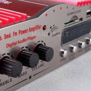 480W 4 CH Mini Home Audio FM Radio Stereo Power Amplifier Amp Red F 