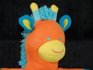 Amy COE Orange Giraffe Sock Monkey Plush Stuffed Animal