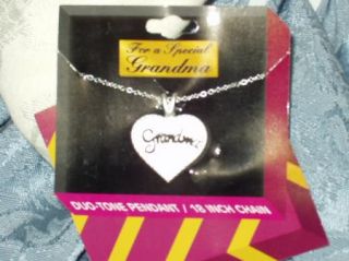 Necklace New Grandma 18 inch Chain Heart on It Grandma
