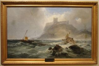Andrew Melrose C 1880 Tantallon Castle Scotland Shipwreck Painting 