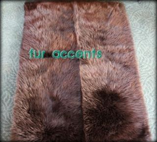   Fur Accent Rug Runner Brown Bear Sheepskin Mink Wolf Plush Pelt Throw