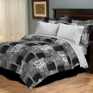   Animal Zebra Print Reversible Comforter Sheets Set Bed Decor