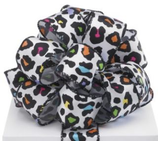 Multi Color Leopard Print Wired Ribbon 1 1 2 in x 20 yd Roll for 