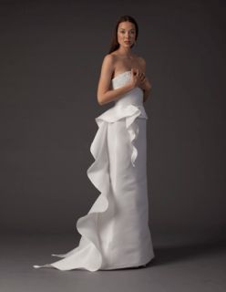 Authentic Angel Sanchez N8003G Diamond White Silk Aline Couture Bridal 