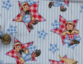 Americana Raggedy Ann Andy Stars N Stripe Fabric