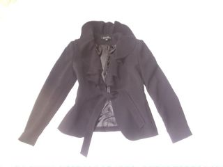 anne klein black ruffle jacket skirt suit 4 4p nwt $ 599