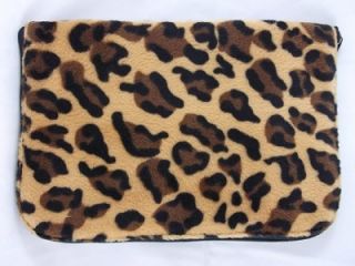   Travel Zipper Bag Leopard Animal Print Faur Fur 8 x 5 5