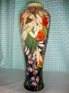 Huge Ltd NEW boxed 2011 MOORCROFT Vase COTTINGLEY 121/14 Fairy Pixie 