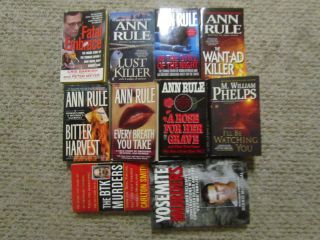 Lot of 10 True Crime Novels Ann Rule and More