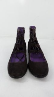 Anna Sui Womens Ghillie Lace Up Boot   Brown   7.5   Retail $165