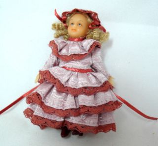 Anna Clark Victorian Style Handpainted Dollhouse Doll