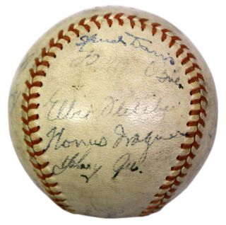 1944 PIRATES TEAM w/ HONUS WAGNER SIGNED AUTOGRAPHED BY 13 BASEBALL 