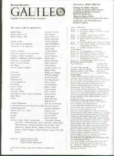 Anthony Quayle in Brechts Galileo Lincoln Center program 1967