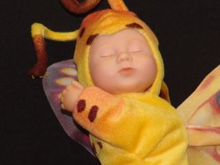 Anne Geddes Baby Doll Purple Yellow Tiger Swallow Butterfly Plush 
