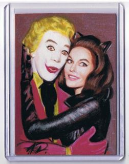 ersonal sketch card depicting CESAR ROMERO & JULIE NEWMAR from the 