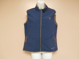 Large New Womens Ariat Pro Series Vest Fleece Lined Blue Equestrian 