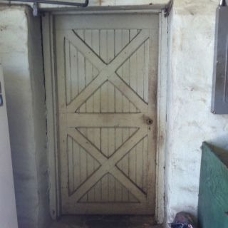 Antique Wood Barn Door with Skeleton Key Lock