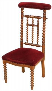 Antique French Prayer Chair or Prie Dieu Kneeler Chair Mahogany 