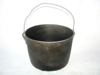 Antique Cast Iron Kettle Cowboy Camp Fire Bean Hang Pot