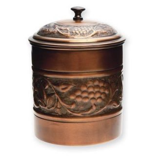 Antique Copper Heritage Grapevine Cookie Jar Canister