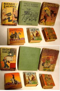 Old Antique Books Blondie Dagwood Cowboys Lil Abner Uncle Wiggly The 
