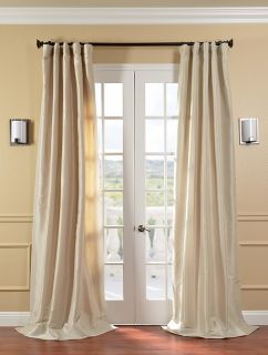 antique beige faux silk taffeta curtains drapes luxurious affordable 