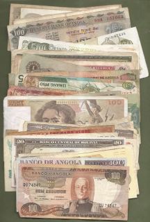 Portugal Angola India Spain France Italy Brazil Bolivia 50 Banknotes 