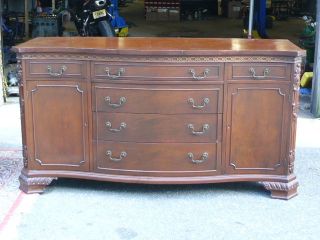 Antique Mahogany Fancy Chippendale Sideboard Buffet