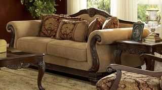    ANTIQUE VICTORIAN STYLE CHENILLE SOFA COUCH LIVING ROOM FURNITURE