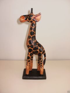 Wood Animals Ornament Giraffe Figures Wild Giraffe Animal Figurines 
