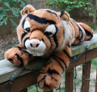 28 Aurora Plush Realistic Tiger Stuffed Animal EUC