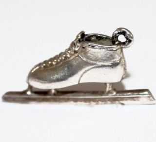 ice skate vintage sterling silver pendant charm 3 5g