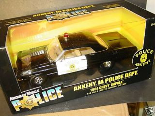 Ertl 1 18 1964 Chevy Impala Ankeny IA Police Car