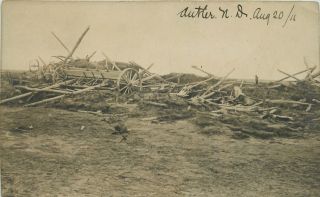 Antler North Dakota ND 1911 Tornado Damage Home Barn Vintage Postcard 