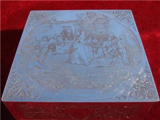    ORNATE SILVER PLATED COPPER JEWELRY BOX WATTEAU FETES VENITIENNES