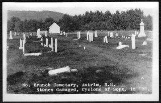 ANTRIM NH SEPT. 15 1922 TORNADO RPPC POSTCARD   Cemetery Damage