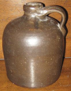 Antique Brown Slip Glaze Salt Glaze Stoneware Crock Jug