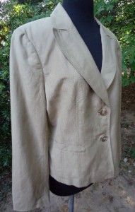 Ann Taylor Womens Linin Two Button Beige Jacket / Blazer size 10