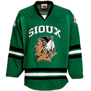 North Dakota Fighting Sioux Tackle Twill College Hockey Jersey Green 